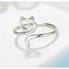 1PC Geometric Cat Ring Knitted Yarn Top Needle Crochet Hook Adjustable Knitted Crochet Hook Thread Loop Sewing Supplies