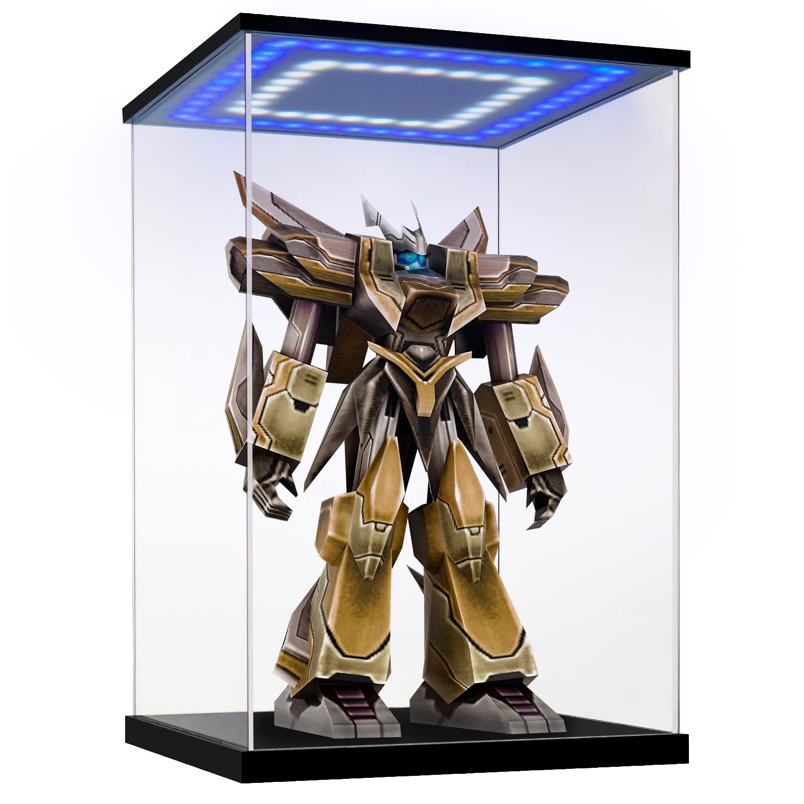 

GieniG светодиодный акриловый дисплей для коллекционных фигурок, кукольная сборка, прозрачный пластик, увеличенная стена для полного набора полезных товаров, синий светодиодный корпус,