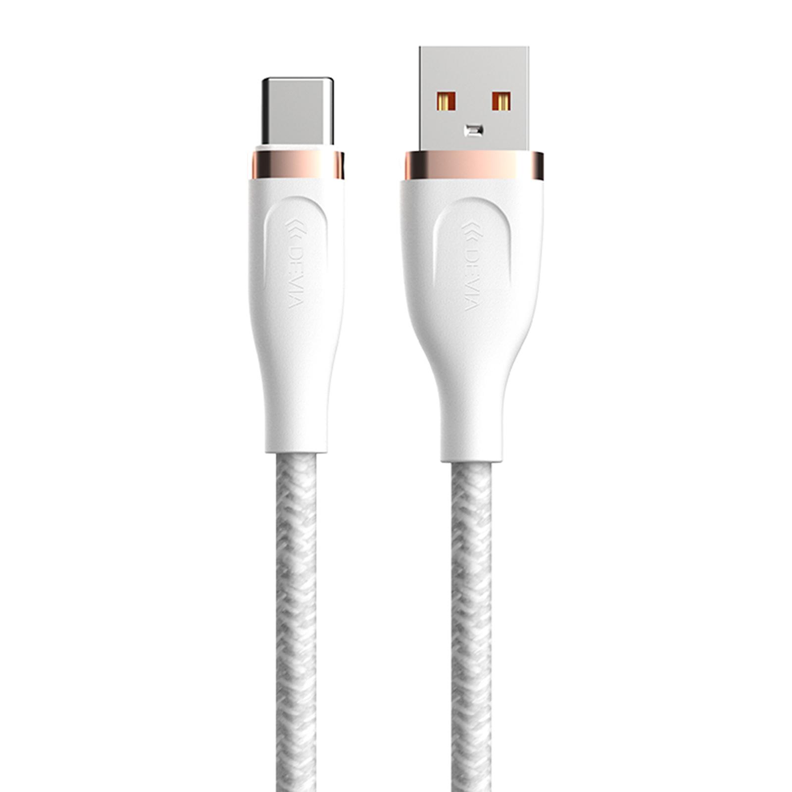 

DEVIA Star Series EC311 1.5m USB-A to Type-C Data Cable 2.4A Fast Charging Cord White