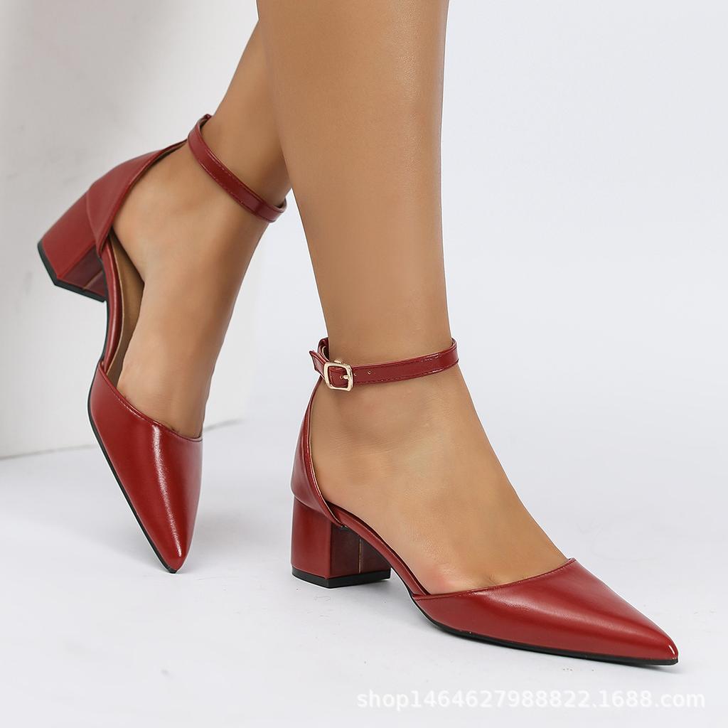 Women's Bag Head Sandals Women's Simple, Fashionable and Elegant Back Empty Single Shoes Women's One-word Buckle Sandals