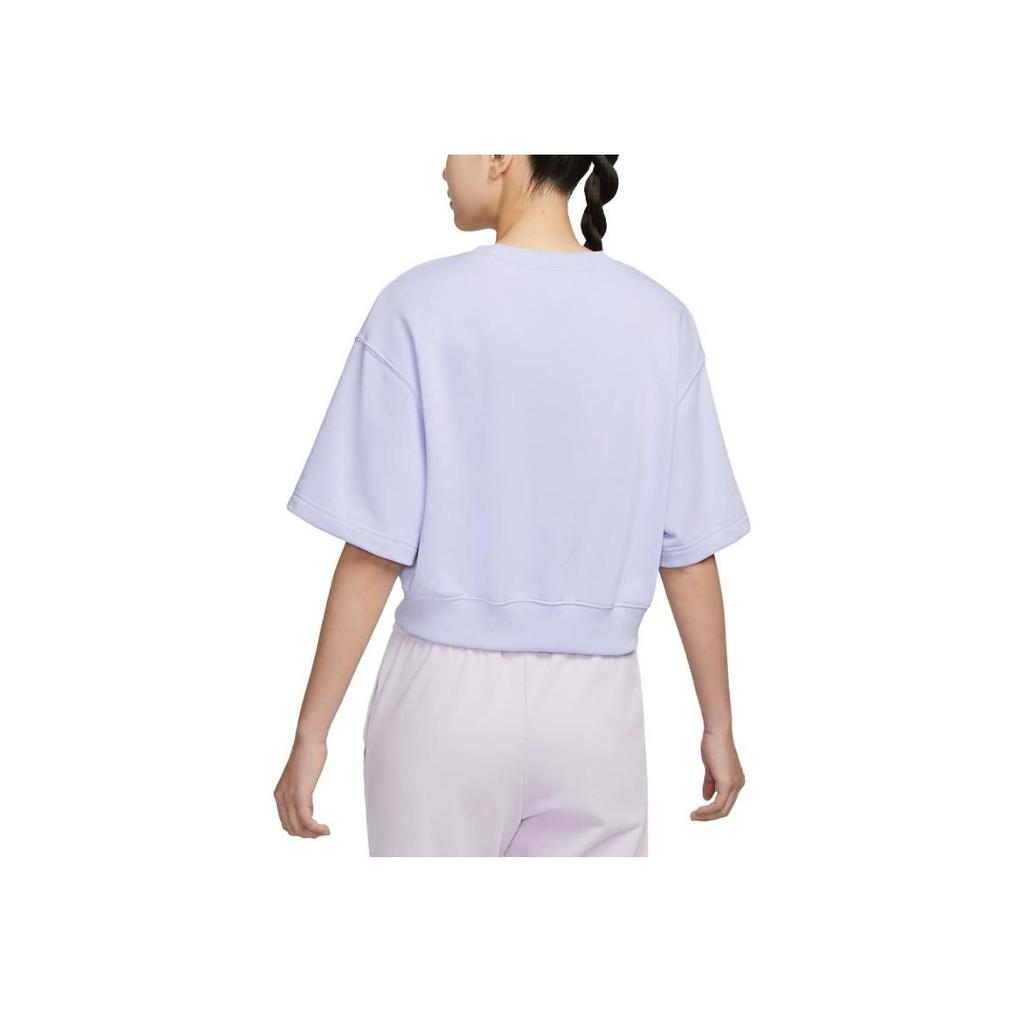 Nike Sportovní oblečení City Utility Jednobarevné Logo Volné Tričko s Krátkým Rukávem Dámské Topy Oxygenově Fialová DV8039-536