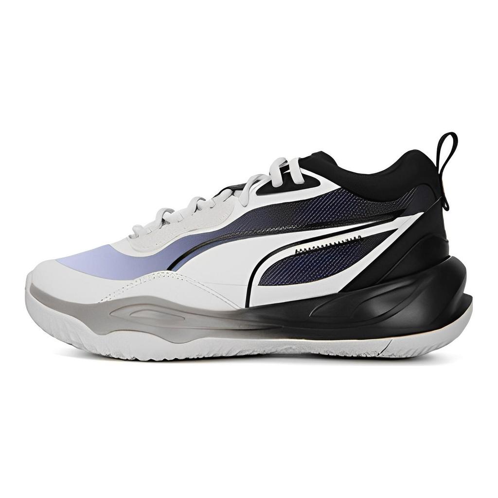 Puma Playmaker Fade Synthetisches Leder Bequem Sport Low-Top Lifestyle Schuhe Unisex Sneaker Schwarz Weiß 389328-02