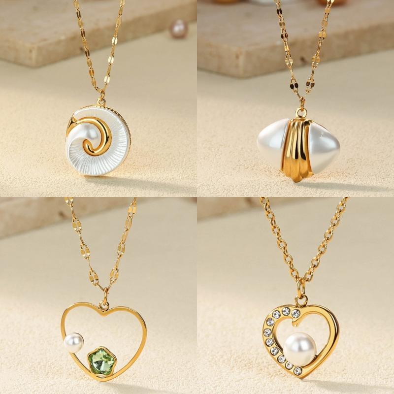 Hot Sale New Shell Heart Necklace Women's Pendant Necklace Little Girl Fashion Jewelry Accessories Collarbone Chain