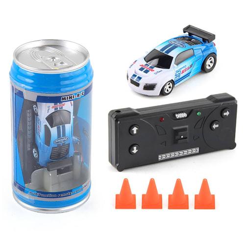 Plastic Stunt Car, Mini Tin Can RC Car, Kids' Radio Control, Battery-Operated Mini RC Car with LED Lights, Off-Road Micro Racing Car with Obstacles, D