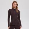 High Elasticity Women's Slim Fit Stand Collar Sports Jacket - Double Zipper Yoga & Running Wear