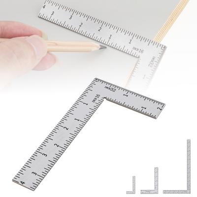 Edelstahl 1,2 mm L-förmiges Lineal Doppelte imperiale Skala Mehrere Größen Schwerlast Holzbearbeitung Dekoration Ingenieurwesen