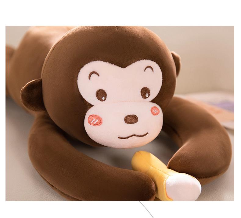 Cute Banana Monkey Plush Toy & Pillow with Long Arms - Multifunctional Curtain Holder