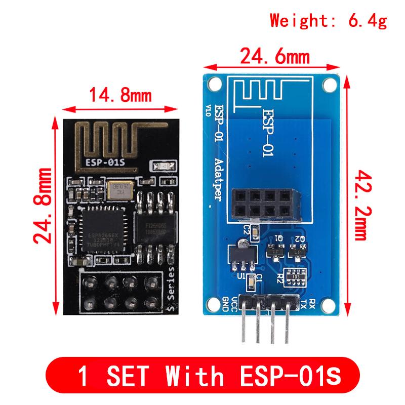 ESP8266 ESP-01 ESP01 Serial Wireless WIFI Module For Arduino Transceiver Receiver Adapter Board Raspberry Pi UNOR3 One 3.3V 5V