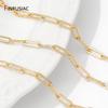 14K Gold Plated Brass Paperclip Link Chain Oval Link Cable Bulk Chain For DIY Jewelry Making Findings Handmade Crafts Components