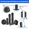 450pcs 410 Stainless Steel Self Tapping Screws Hex Head Stainless Steel Screws  Metal Application