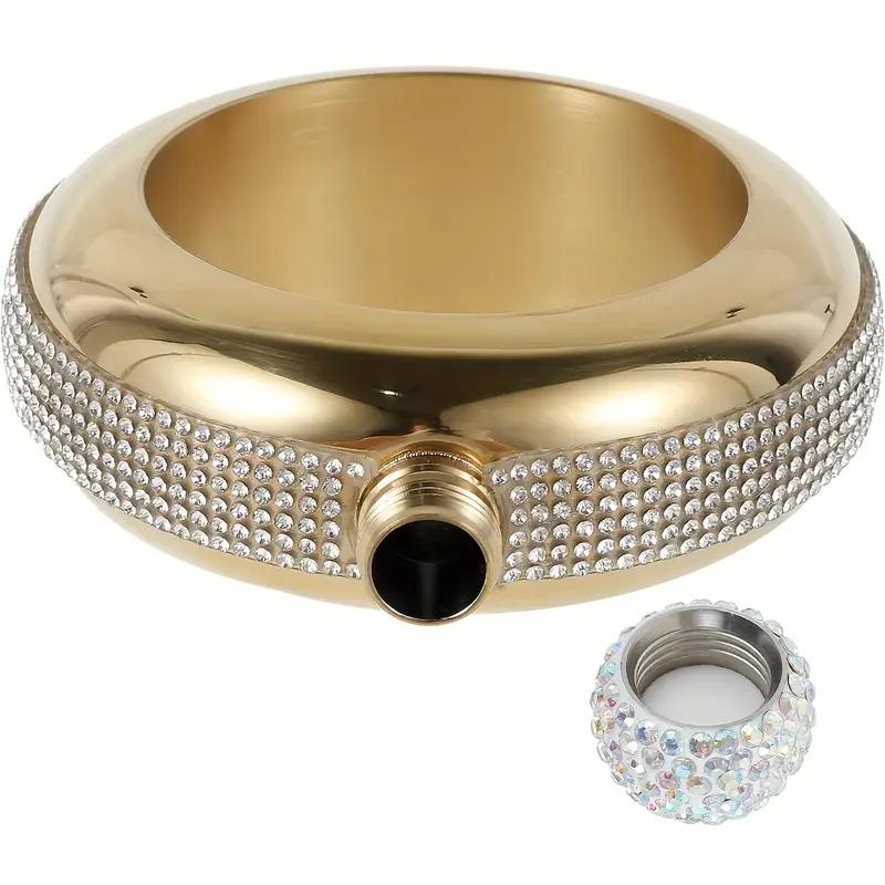Stainless Steel Diamond Bracelet Hip Flask for Women 3.5 Oz Round Electroplated White Wine Bottle Bracelet Hip Flask