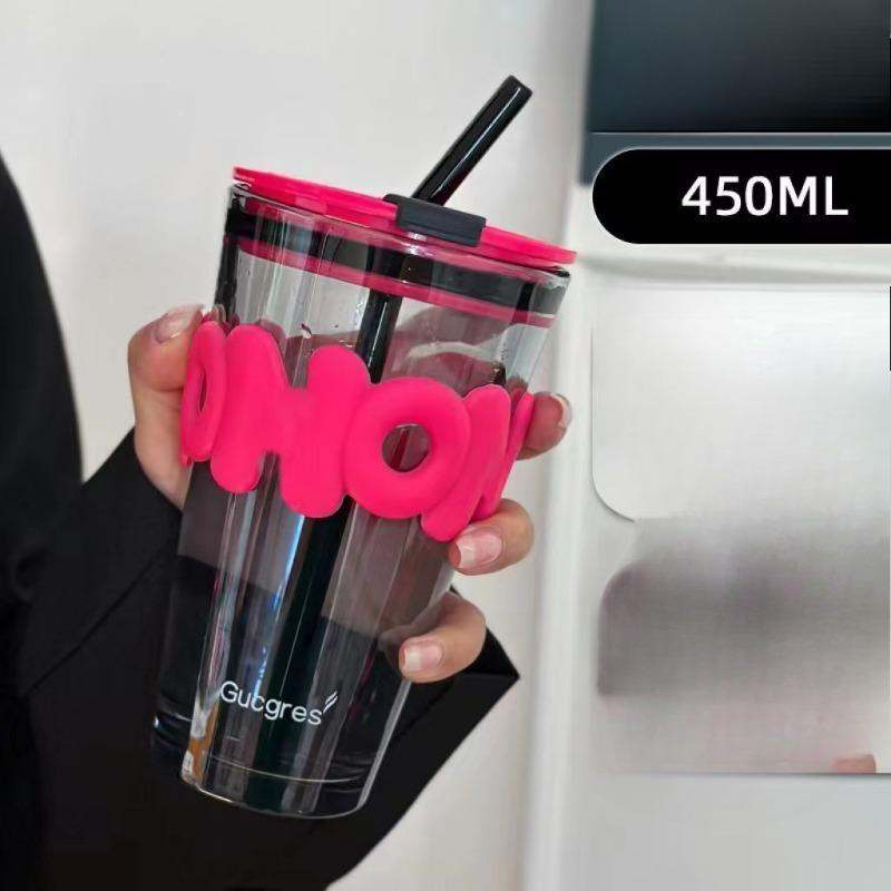High Appearance Level Deer Cup Glass Water Cup Bamboo Joint Cup Coffee Beverage Straw Cup