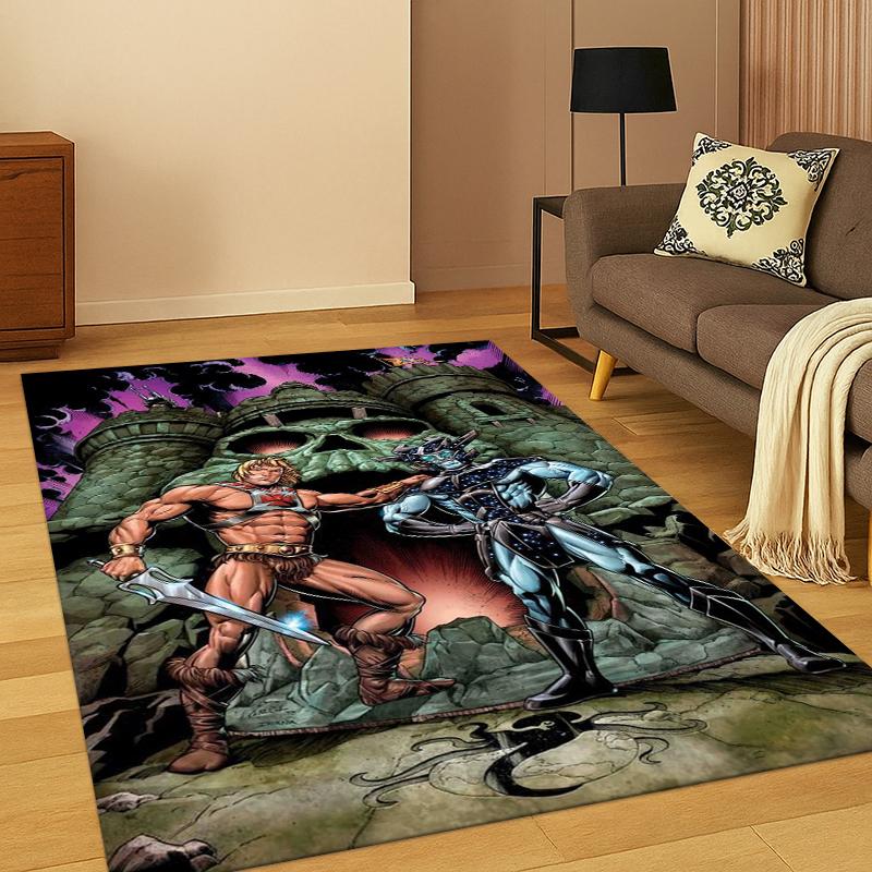 He Man Masters of The Universe Cartoon Carpet Rug for Bedroom Living Room Sofa Doormat Home Decor,Kid Game Area Rug Non-slip