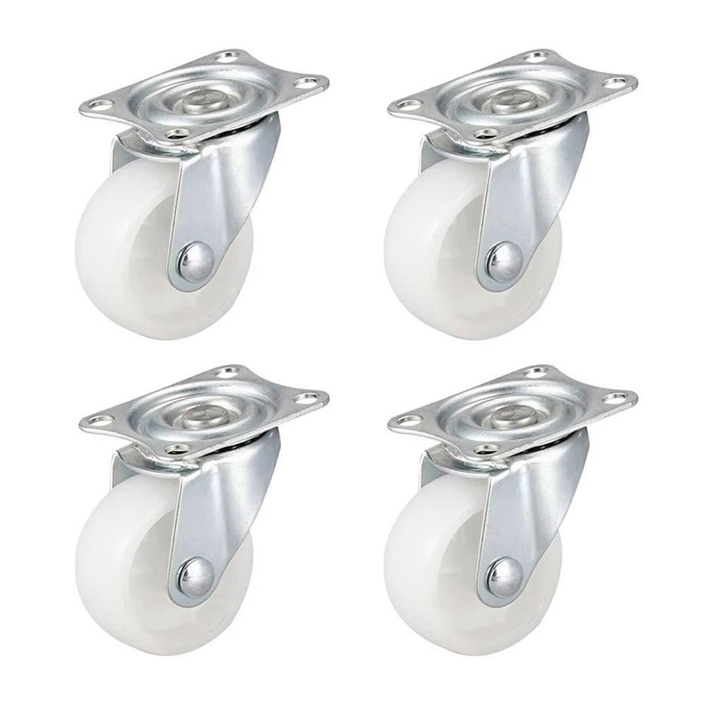 1/2/4Pcs White Nylon Rubber Caster Wheel Heavy Duty Swivel Casters New Furniture Roller