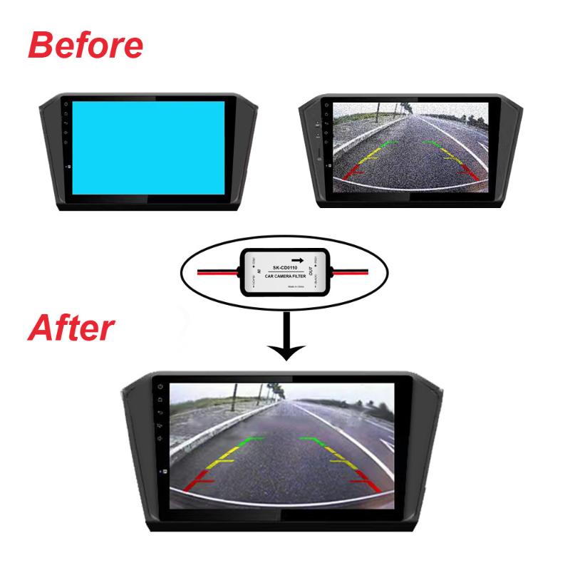 12V DC Power Relay Capacitor Filter Connector Car Rear View Rectifier For Backup Auto Car Camera Filter Solve Ripple Splash
