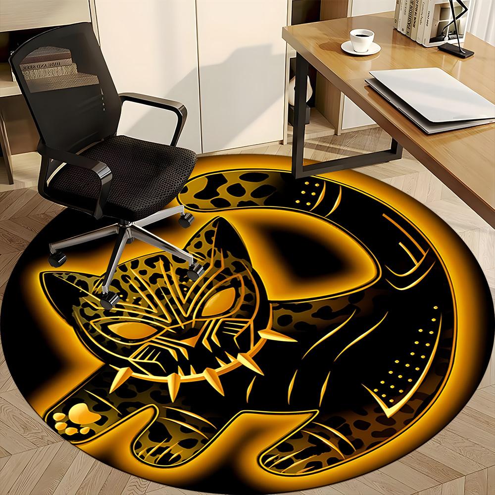 1 Stück Leopardenkatze Büro Runder Teppich, Matte Geeignet für Büro, Unter Bürostühlen Schlafzimmer Wohnzimmer Heimdekoration, Zimmerdeko