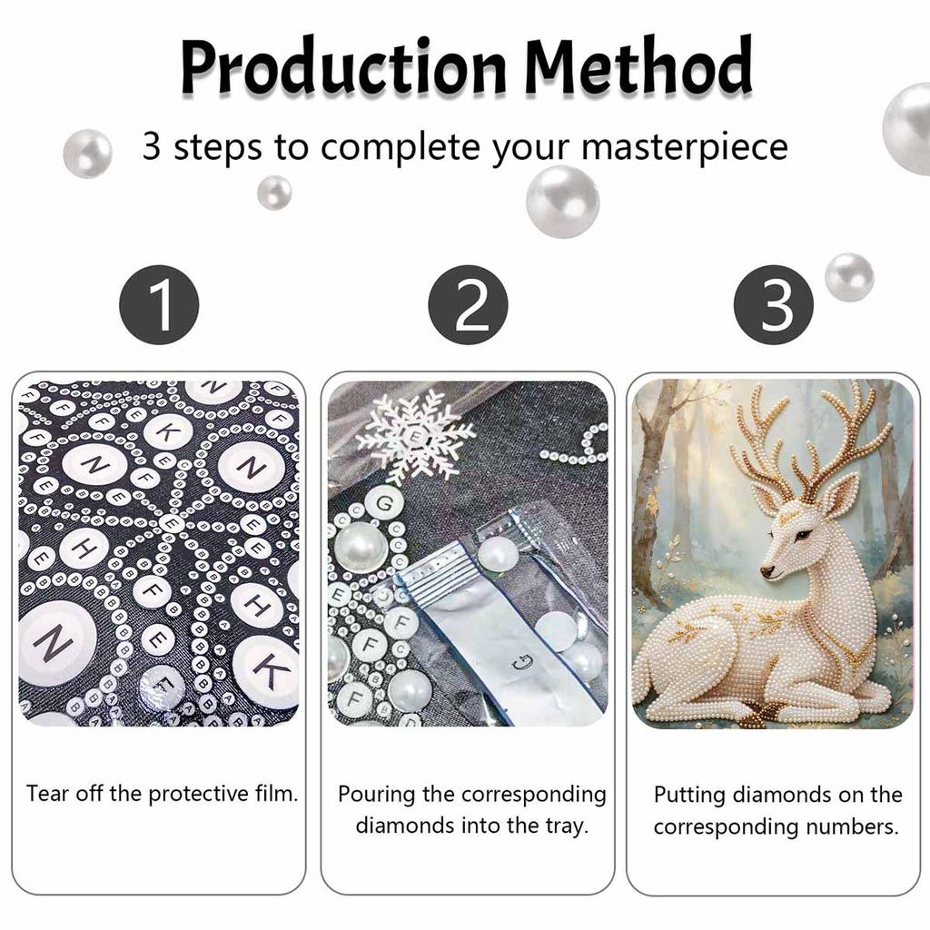 Pearl DIY Art Painting Majestic Deer Handcrafted Picture Indoor Wall Ornament Relaxing Leisure Hobby Exquisite Home Decor Gift