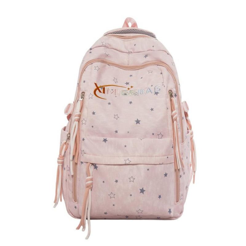 Schoolbag Large Capacity Student Backpack Women's Travel Light Casual Versatile Backpack Star Light Travel College Style School Bag
