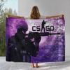 CS GO Counter Strike Game Flannel Blanket,Ultra Soft Warm Plush Throw for Home Bedroom Bed Sofa Cover Office Camping Picnic Gift