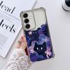 Case for Samsung Galaxy A26 A33 A35 A36 A24 A25 A16 A52 A17 A13 A15 A21s Phone Cover Black Cat Starry Night
