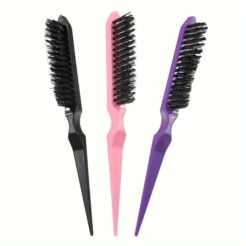 1pcs Pointed Tail Three Row Hair Comb, Fluffy Hair Styling Comb, Hair Cleaning And Hairdressing Tools