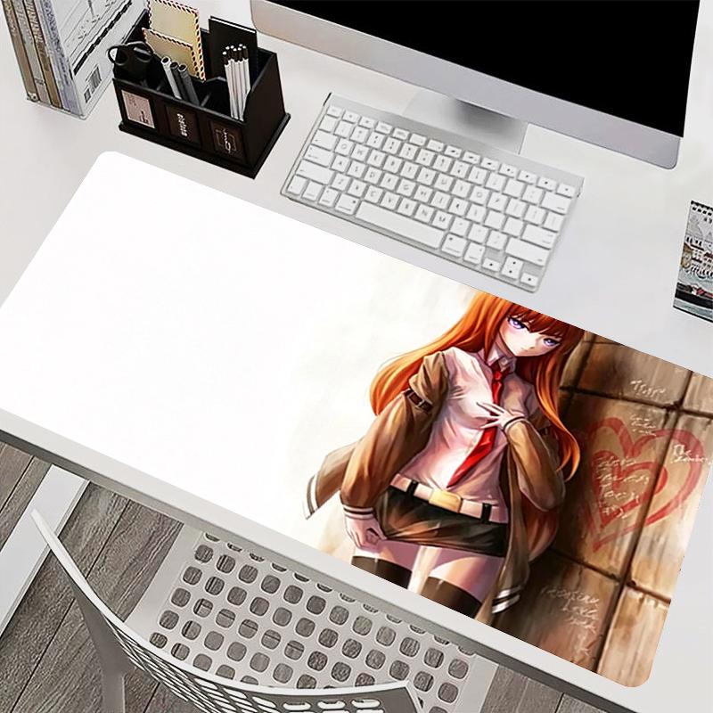 Black Mouse Pad Esports Gaming Accessories Large Keyboard Pad Gamer Nonslip Carpet Steins Gate Anime Desk Mat Notbook Mousepad