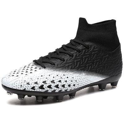 Chuteiras de futebol 35-47 cano alto, tamanho grande, unhas longas, PVC, calçados esportivos masculinos, chuteiras de futebol para meninos