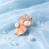 4 Styles Enamel Betta Fish Brooch Zinc Alloy Rhinestone Imitation Jade Pearl Lapel Pin Women Clothing Decor Lucky Jewelry Gift