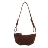 Retro Velvet Dumpling Shoulder Bag With Stitching Detail For Street Style Fashion