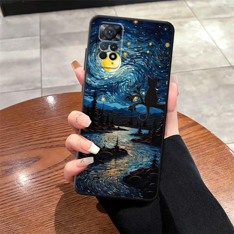 Oil Painting Art Black Soft Phone Cover Case for Xiaomi Redmi Note 12s 7 8 10S 11s 9 10 11 12 Pro 13 14 Pro Plus 9S
