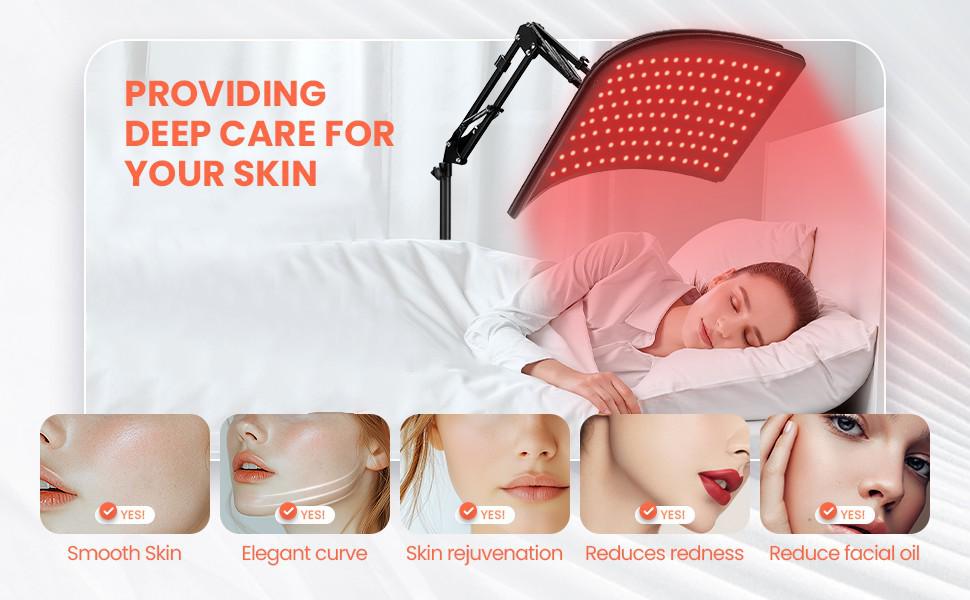 Infrared LED Panel Light for Home or Salon - 660nm+850nm Spectrum Red Light Therapy Lamp with Stand