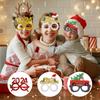 Plastic Material Christmas Glasses Santa Hat Reindeer Snowman Styles