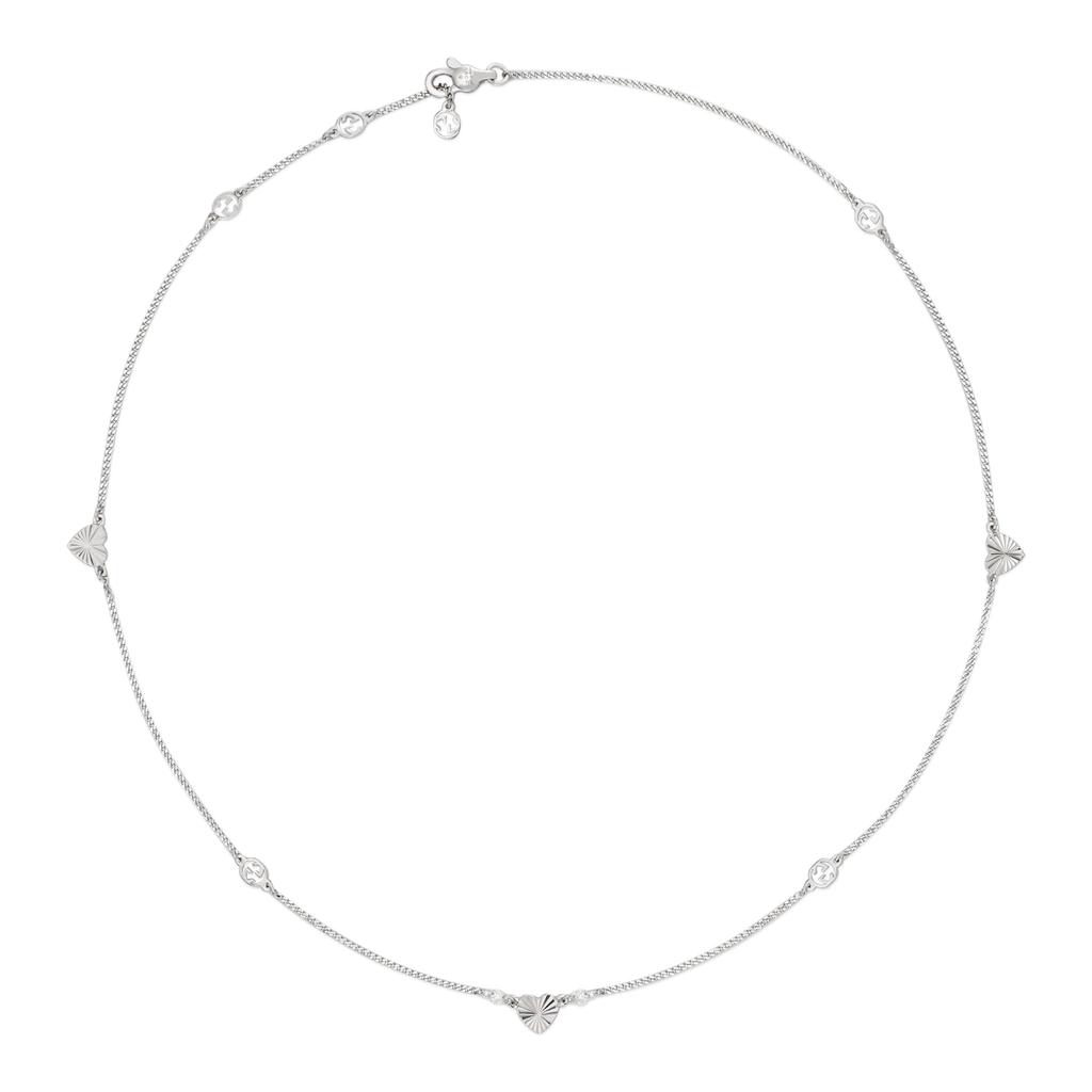 Gucci Solid Design 18K Gold Diamond Necklace Women necklace Silver YBB679120001