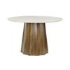 Dining Table - Item Home - Mango Wood and Marble - Black, Beige and Brown - 120 X 120 X 76 Cm