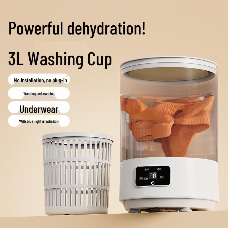 Compact 4L Portable Fully Automatic Folding Mini Washer for Underwear in Rental Rooms белый