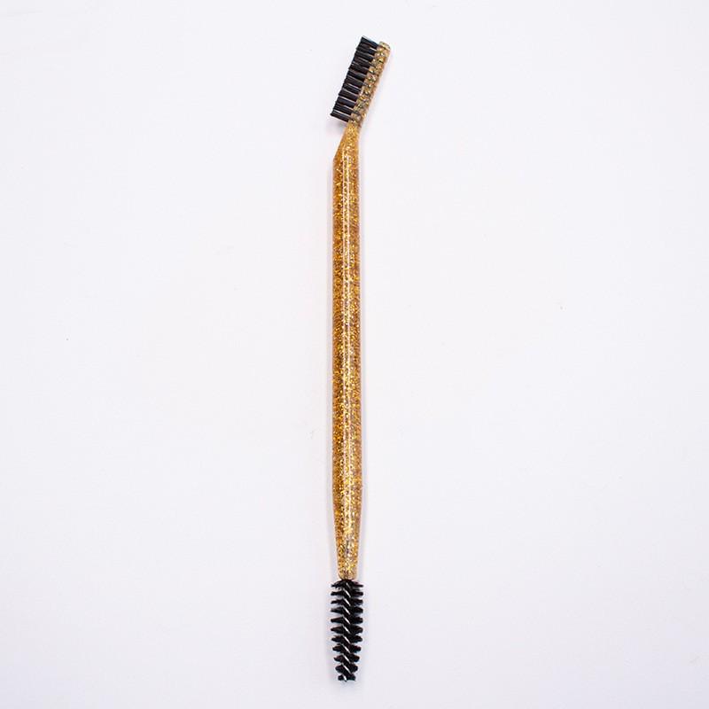 Portable Dual-Head Eyebrow & Eyelash Brush: Comb & Curl with One Tool for Effortless Beauty.