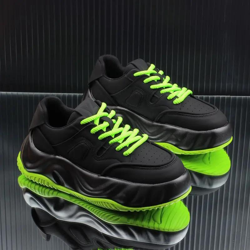 2025New Men's Shoes Fashion Platform Vulcanized Shoes High Quality Leather Casual Shoes for Men Luxury Breathable Sneakers Tenis