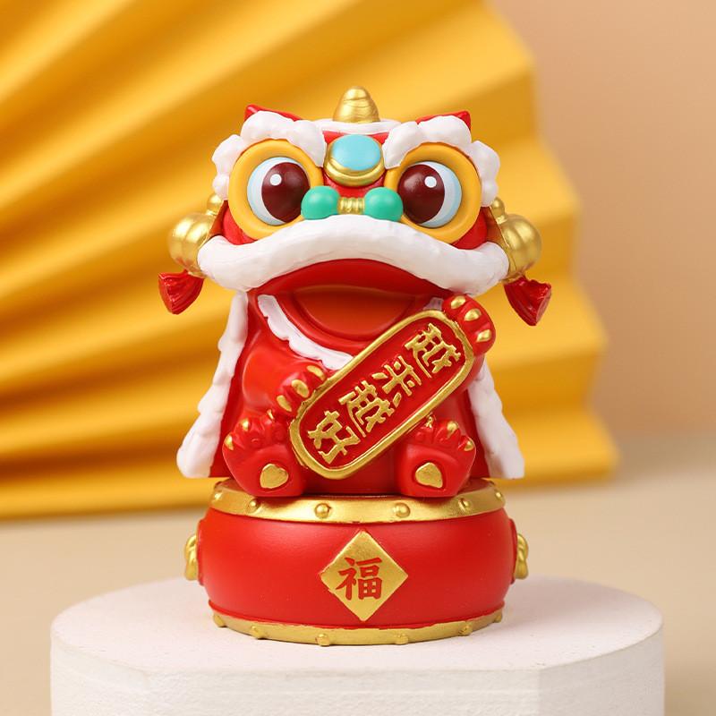 Chinese Style Resin Lion Figurine Home Decor For New Year Celebration Gift