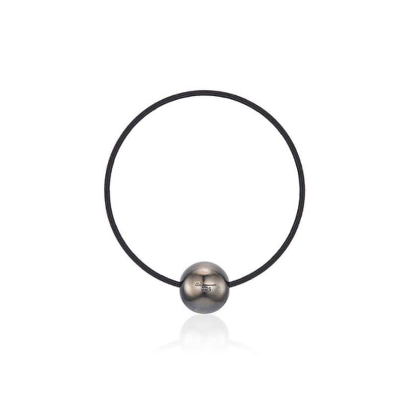 

ae РЕЗИНКА ДЛЯ ВОЛОС [ЧЕРНАЯ] SILVER+BLACK PLATED