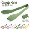 Silicone Food Tongs - Heat Leaf-Shaped One-Piece Utensil for Grilling, Cooking and Serving