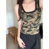 Tricou vestă de bumbac pentru femei Vară Gât U Slim Casual Camuflaj Tricouri pentru femei harajuku fără mâneci Modă Pulover y2k maieuri