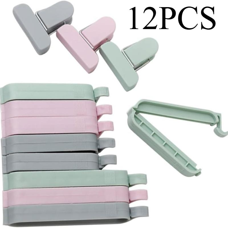 12pcs Mixed Color Plastic Sealing Clips Bag Clips for Food Storage Snack Chip Bag Sealer Moisture and Kitchen Sealing