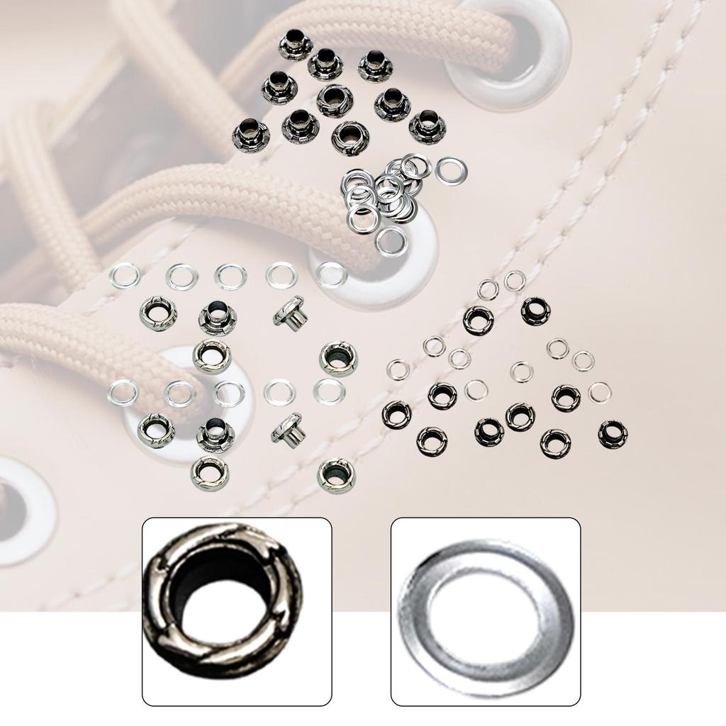 10x Grommets Eyelets Grommet Kit 6mm Inner Diameter Metal Eyelets for Bead Cores Bags DIY Craft Projects Leather Belts Shoes