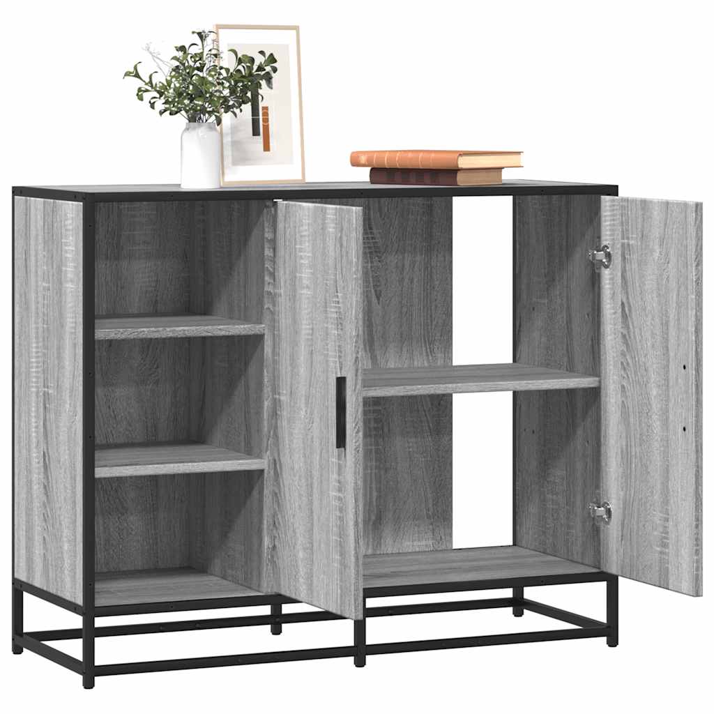 Vidaxl Szafka, Szary Dąb Sonoma, 92X35X76 Cm, Materiał Drewnopochodny