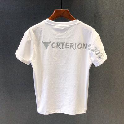Sommer dünne Brief Kurzarm T-Shirt Männer koreanische Mode All-Match elastische Druckkleidung