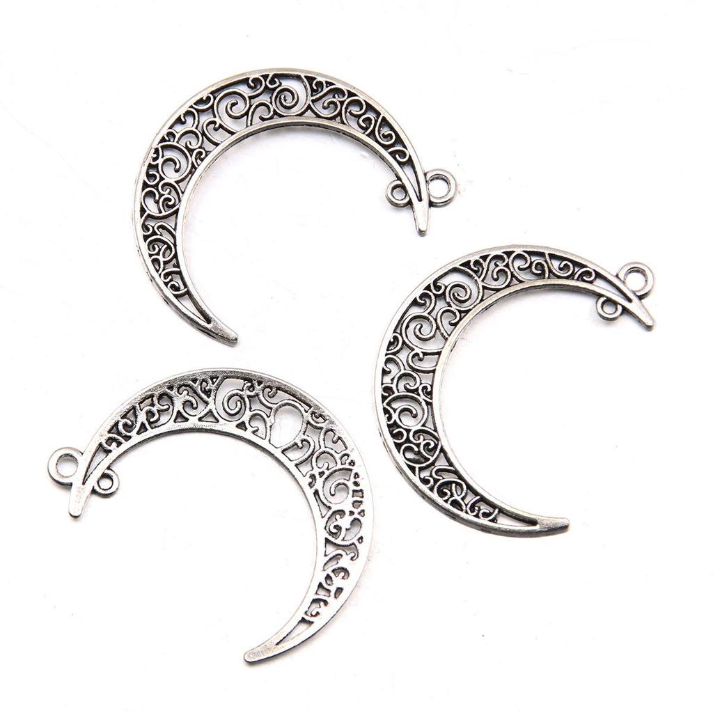 Handgefertigter Antiksilber Mondanhänger: Kreativer Natürlicher Charme Schmuck Accessoire