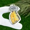 Sterling Silver Trillion Bumble Bee Jasper Stone Bezel Wedding Mother Pendant