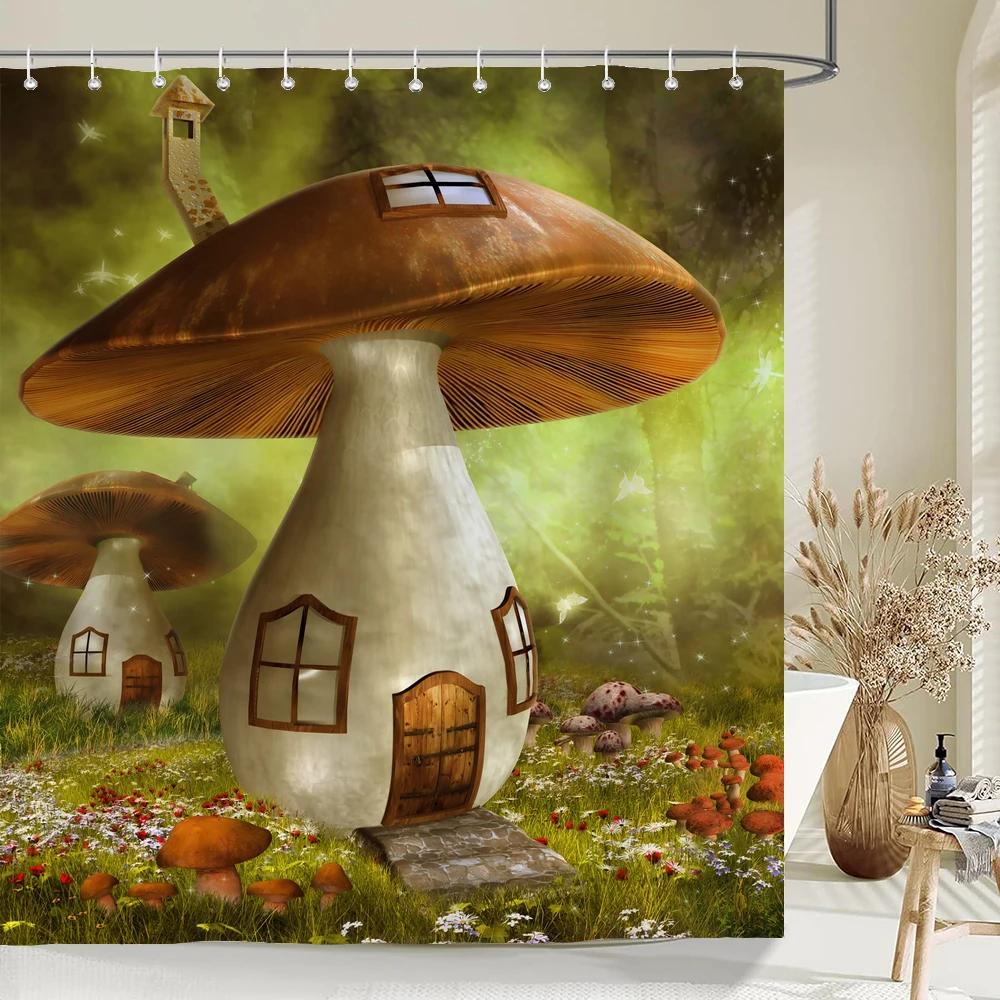 Home Shower Curtains for Bathroom Waterproof Fabric Fairy Tale Forest Cartoon Children Bathroom Curtains Shower Curtain