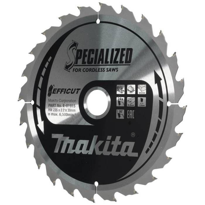 Makita E-01915 Lame de scie circulaire 235 x 30 x 2.2 mm Nombre de dents: 24 1 pc(s)