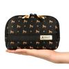 Artisan & Artist Brand Slope-Shaped Makeup Pouch, Pirouette, 3WP-PR110H, Horse Print, Black